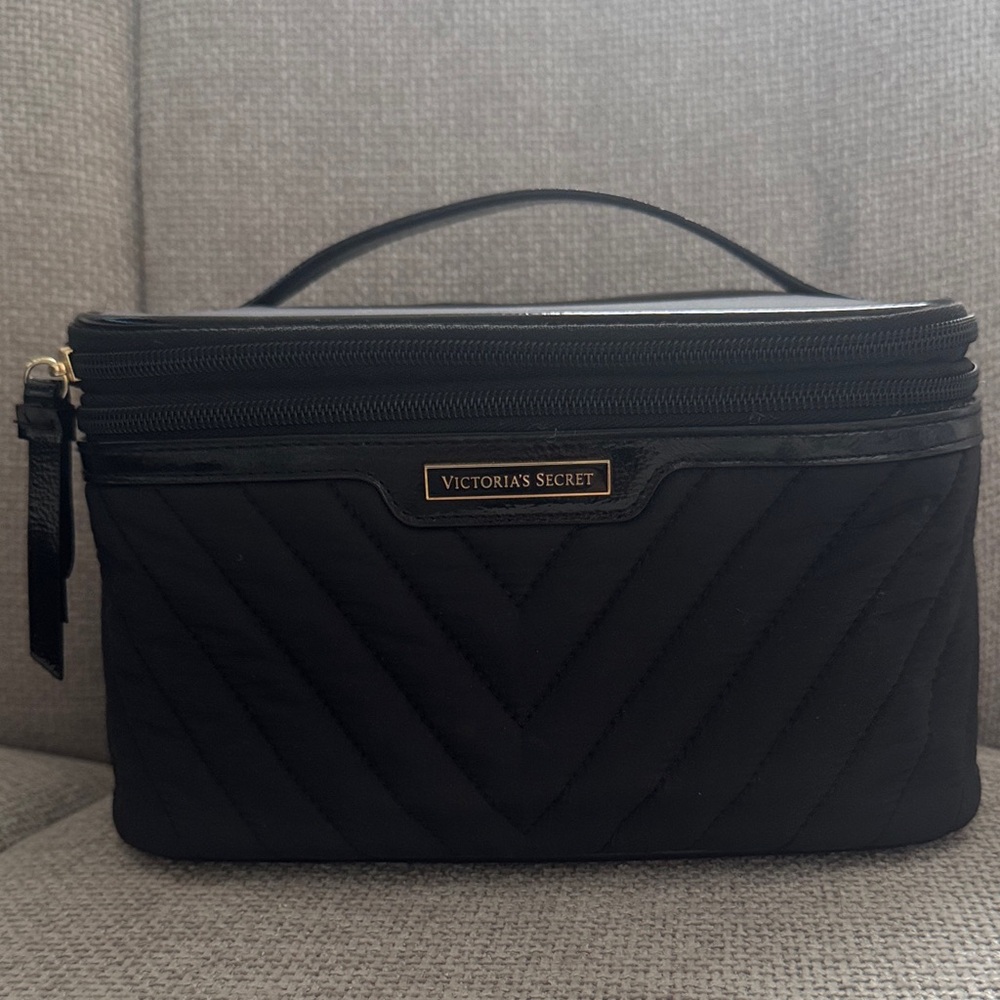 Victoria's Secret Black Quilted Cosmetic Case